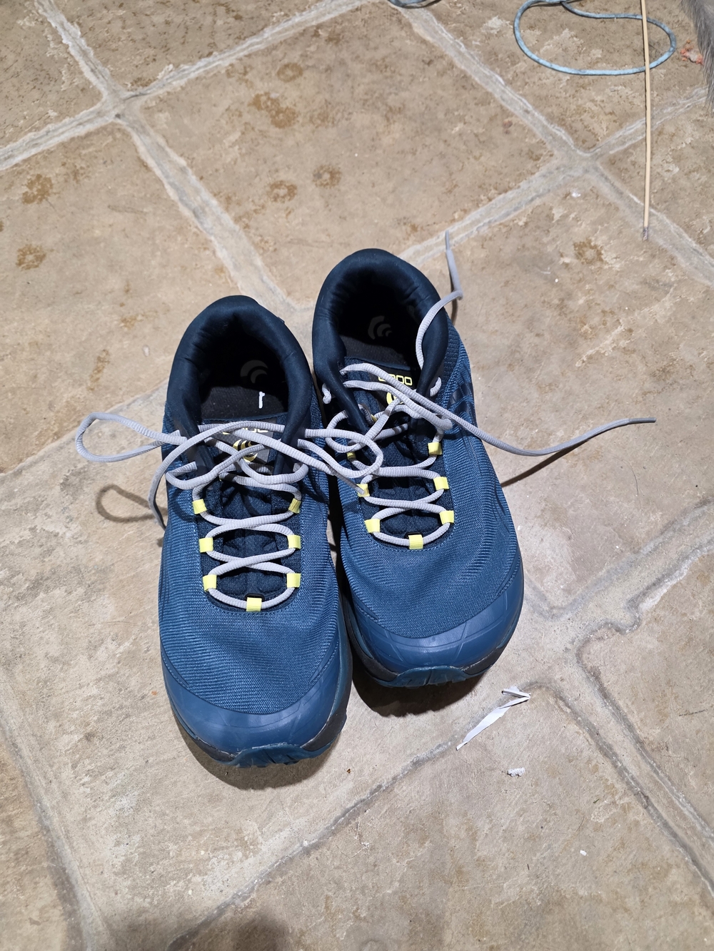 Topo Designs Men's Navy Athletic Shoes with Gray Laces and Yellow Accents